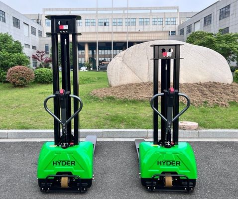 Yellow 1000kgs Electric Pallet Stacker Van Truck Self Loading Stacker 1.3m 1.6m Forklift