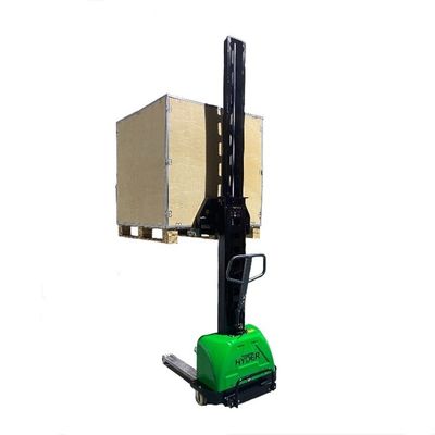 Yellow Electric Pallet Stacker 800mm-1600mm Lifting Height Self Loading Customization