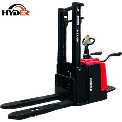 Htb15 1.5t Stacker Small Turning Radius Stand on Type Electric Pallet Stacker 1500kg