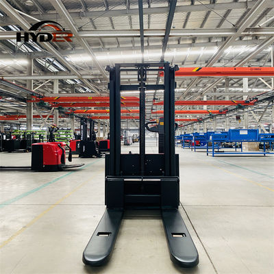 AC Motor Full Electric Walkie Pallet Stacker 1.0tons Fixed Legs 3000-5000mm Lift Height